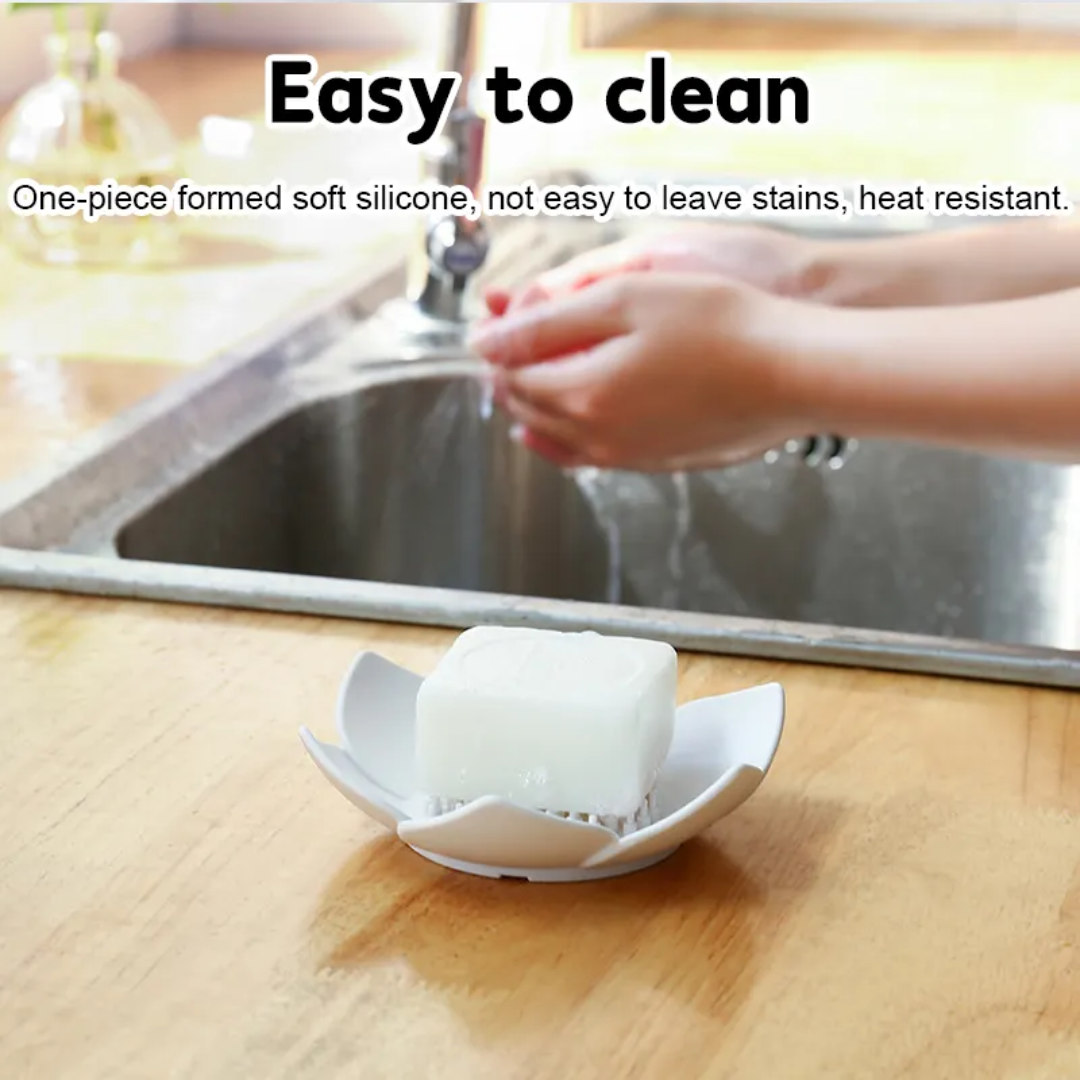 Silicone Soap Drainage Sponge – Non-Slip, Quick-Drying, Eco-Friendly Soap Dish