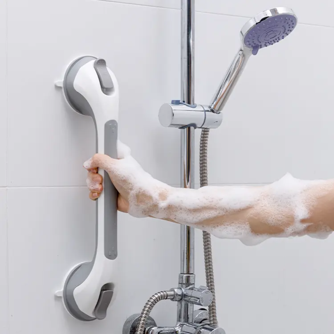 Heavy-Duty Suction Cup Shower Grip - Non-Slip Bathroom Grab Bar for Safety