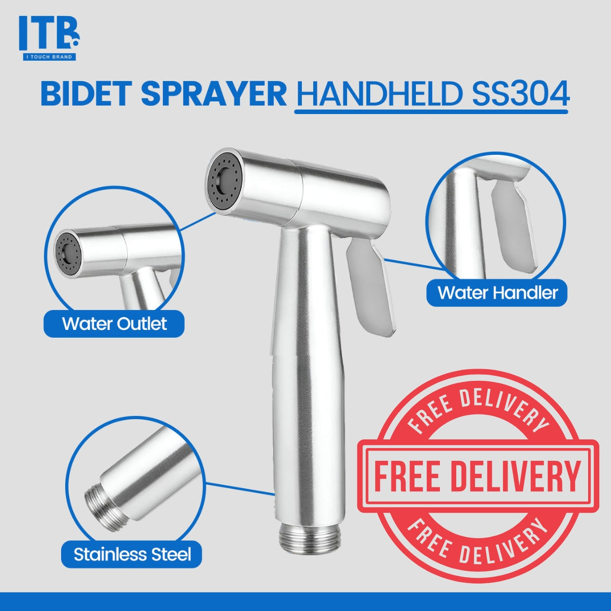 SS304 Bidet Sprayer- Adjustable Water Pressure