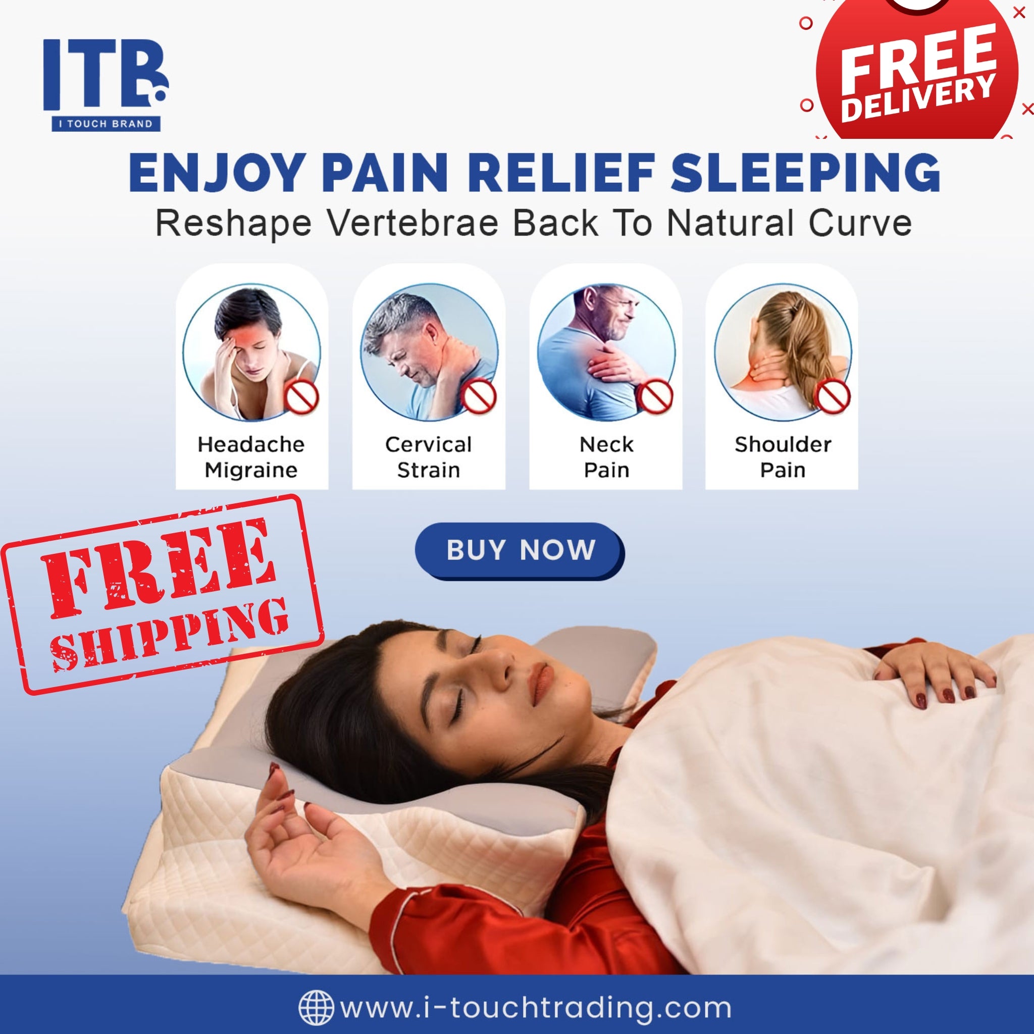 Cervical Pillow for Neck and Shoulder Support with armrest