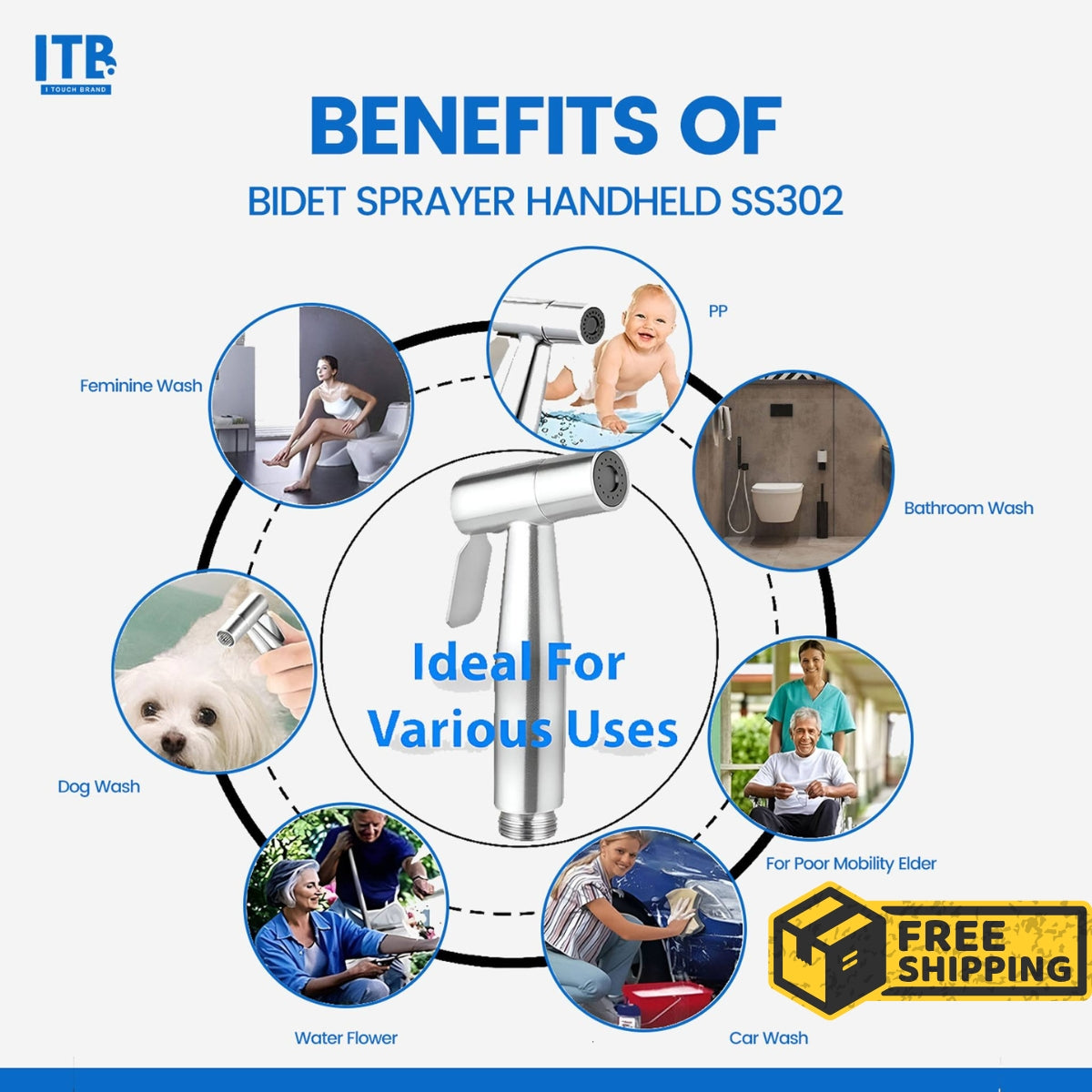SS304 Bidet Sprayer- Adjustable Water Pressure