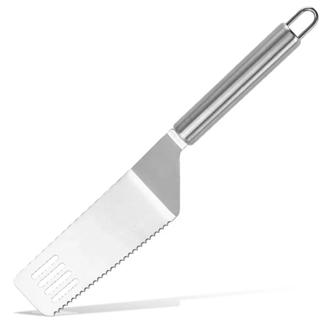 Stainless Steel Grill Turner Spatula – Heavy Duty, Extra-Long Handle for Safe Grilling & Flipping
