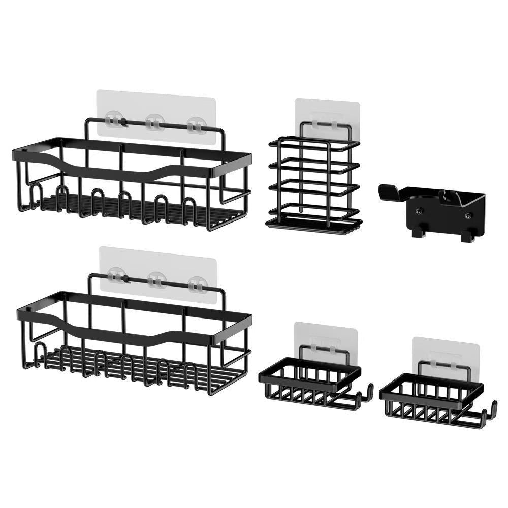 Premium Rustproof Shower Caddy – Adjustable Hanging Organizer with Hooks & Shelves