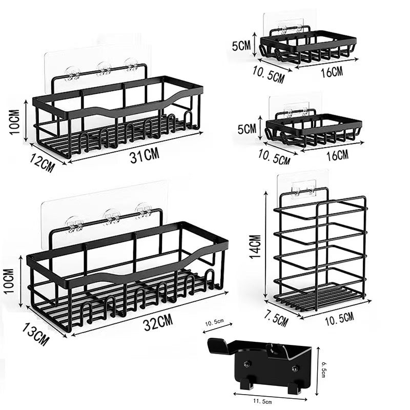 Premium Rustproof Shower Caddy – Adjustable Hanging Organizer with Hooks & Shelves